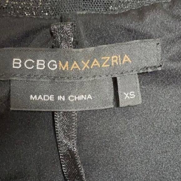 BCBG Diamante Mesh Mini Dress Black V-Neck Halter XS Clubwear Disco Party - Picture 14 of 14